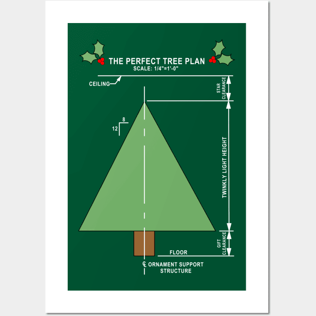 Perfect Christmas Tree White Wall Art by Barthol Graphics